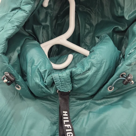 Tommy Hilfiger Green Hooded Puffer Jacket Sz Large - Picture 7 of 16